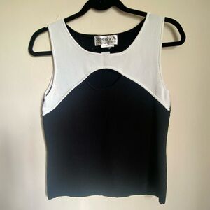 Color block and cut out tank top